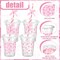 100 Set 12 oz Coquette Bow Plastic Cups with Lids and Straws Disposable Bow Daisy Clear Plastic Cups